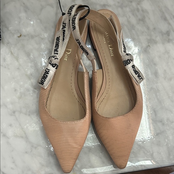 Christian Dior J'Adior Slingback Flat Nude Technical Fabric 37 - Picture 1 of 8